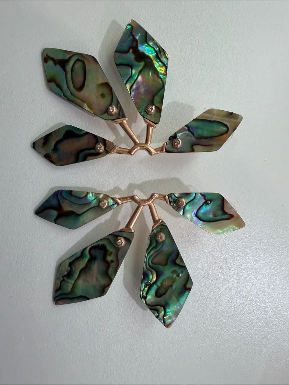 Kendra Scott Iridescent Abalone Multi-Drop Earrings with Gold Accents
